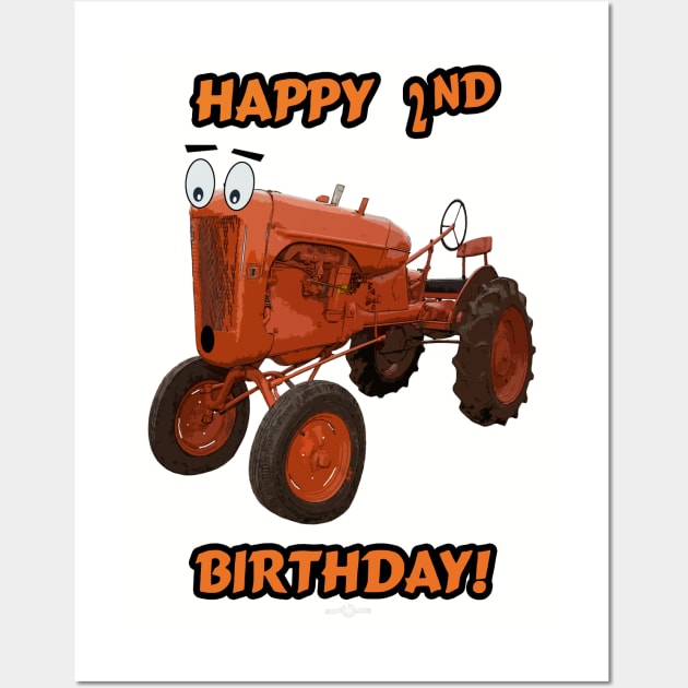 Happy 2nd birthday tractor design Wall Art by seadogprints